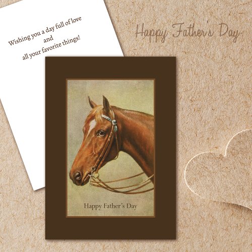Chestnut Horse Portrait Fathers Day Card