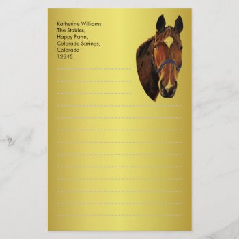 Chestnut Horse Stationery by GillianOwenHorses at Zazzle