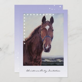 Chestnut Horse With White Star Oil Painting Invitation by GillianOwenHorses at Zazzle