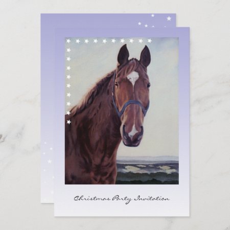 Chestnut Horse With White Star Oil Painting Invitation