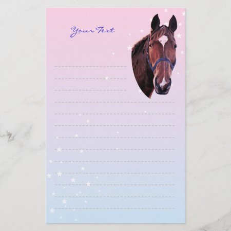 Chestnut Horse With White Star Writing Paper
