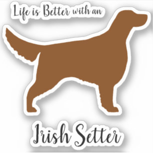 Chestnut Irish Setter Dog Silhouette Vinyl Sticker