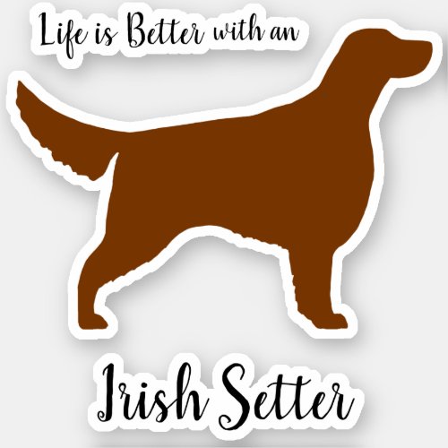 Chestnut Irish Setter Dog Silhouette Vinyl Sticker