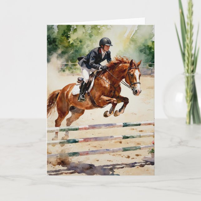 Chestnut Jumper Thoroughbred Study A Card (Front)
