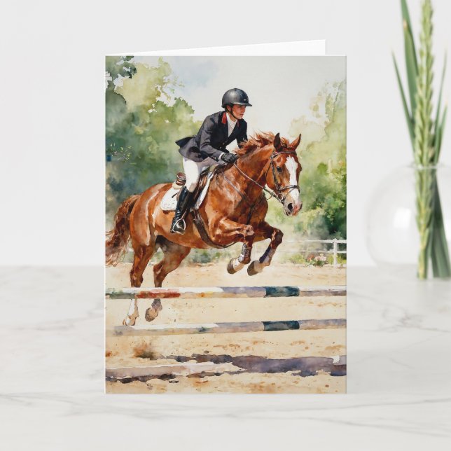 Chestnut Jumper Thoroughbred Study B Card (Front)