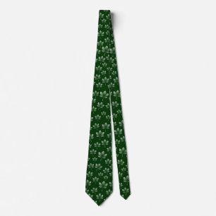 Chestnut Leaves - On Dark Green 003300 Neck Tie
