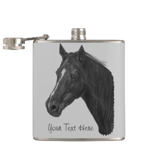 Chestnut mare brown horse portrait equine flask