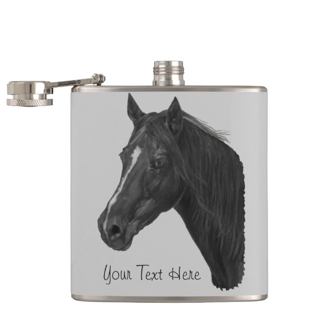 Chestnut mare brown horse portrait equine flask (Opened)