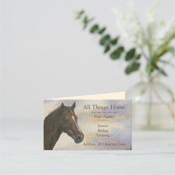 Chestnut Mare Horse Art Equestrian Farrier Equine  Loyalty Card by artoriginals at Zazzle