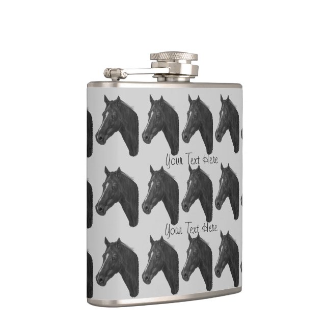 Chestnut mare horse portrait equine design flask (Right)