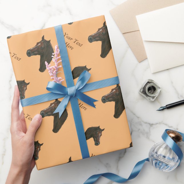 Chestnut mare horse portrait equine wrapping paper (Gifting)