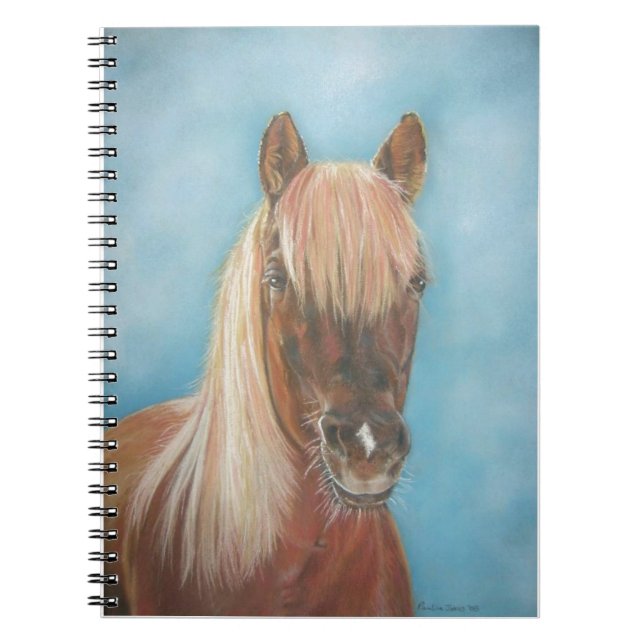 chestnut mare with blond mane equine horse notebook (Front)