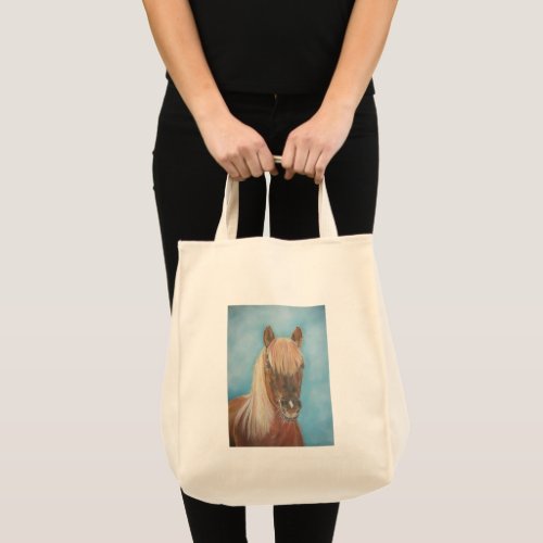 chestnut mare with blonde mane equine horse tote bag