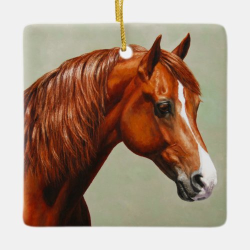 Chestnut Morgan Horse Ceramic Ornament
