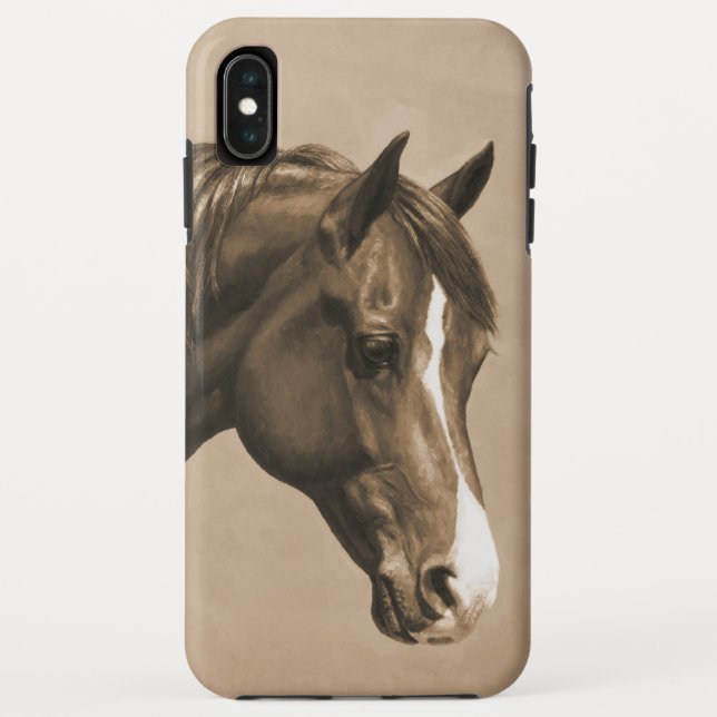 Chestnut Morgan Horse in Sepia Case-Mate iPhone Case (Back)