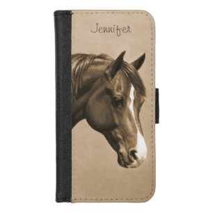 Chestnut Morgan Horse in Sepia iPhone 8/7 Wallet Case