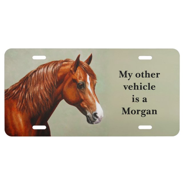 Chestnut Morgan Horse License Plate (Front)