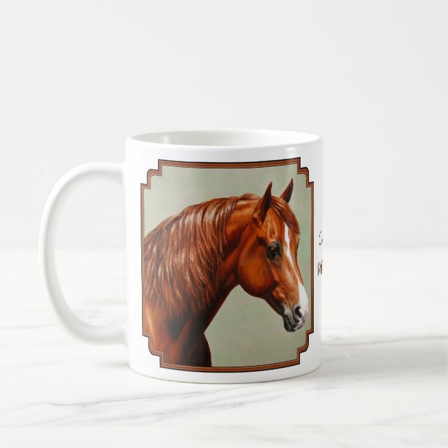 Chestnut Morgan Horse Portrait Coffee Mug (Left)