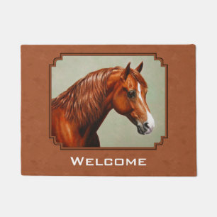 Chestnut Morgan Horse Rusty Red Doormat