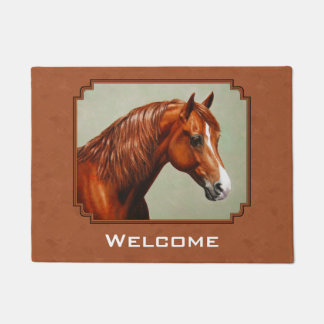 Chestnut Morgan Horse Rusty Red Doormat
