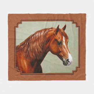 Chestnut Morgan Horse Rusty Red Fleece Blanket