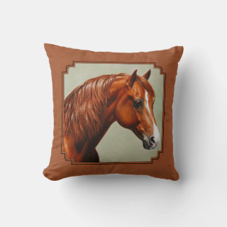 Chestnut Morgan Horse Rusty Red Throw Pillow
