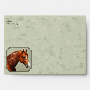 Chestnut Morgan Horse Sage Green Envelope