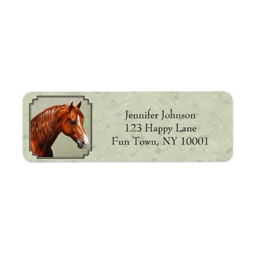 Chestnut Morgan Horse Sage Green Label