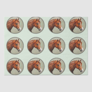 Chestnut Morgan Horse Sage Green Tissue Paper