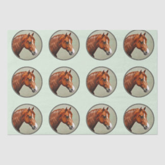 Chestnut Morgan Horse Sage Green Tissue Paper