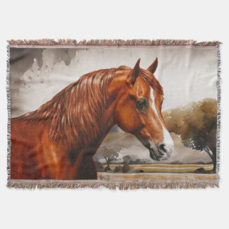 Chestnut Morgan Horse Throw Blanket