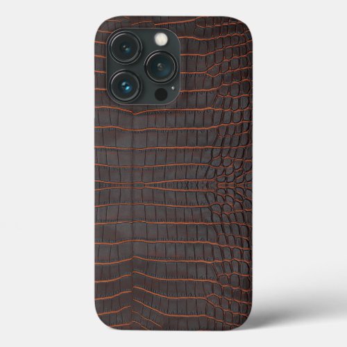 Chestnut Nile Crocodile Skin Texture iPhone 13 Pro Case