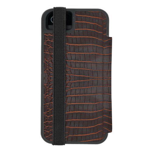 Chestnut Nile Crocodile Skin Texture iPhone SE55s Wallet Case