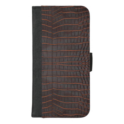 Chestnut Nile Crocodile Skin Texture iPhone 87 Plus Wallet Case