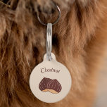 Chestnut Pet Tag<br><div class="desc">A pet tag for your dog, your cat or any pet with chestnuts illustration on a light brown background. Personalize it with a name and a phone number: it will be a perfect gift for an animal arriving in its new home!</div>