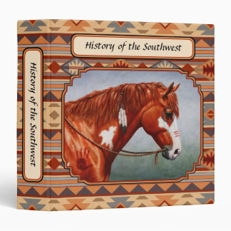 Chestnut Pinto Horse Southwest Indian Design Binder