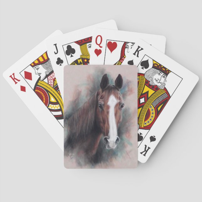Chestnut Quarter Horse head Poker Cards (Back)
