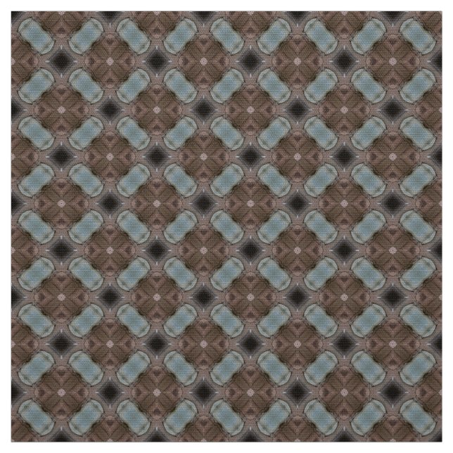 Chestnut Red and Soft Blue Upholstery Fabric (Swatch)