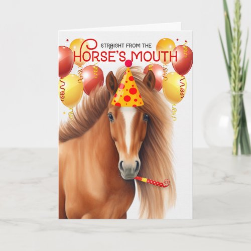 Chestnut Red Mane Horse Funny Birthday Card