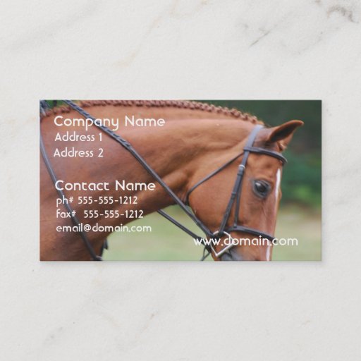 Customizable Chestnut Show Horse Business Cards