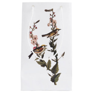 Chestnut-Sided Warbler Audubon Bird on Wildflower Small Gift Bag