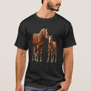 Chestnut Sorrel Quarter Horse Mare & Cute Foal T-Shirt