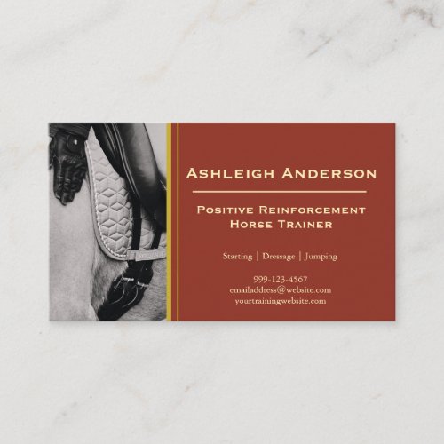 Chestnut Themed English Equestrian Horse Trainer Business Card