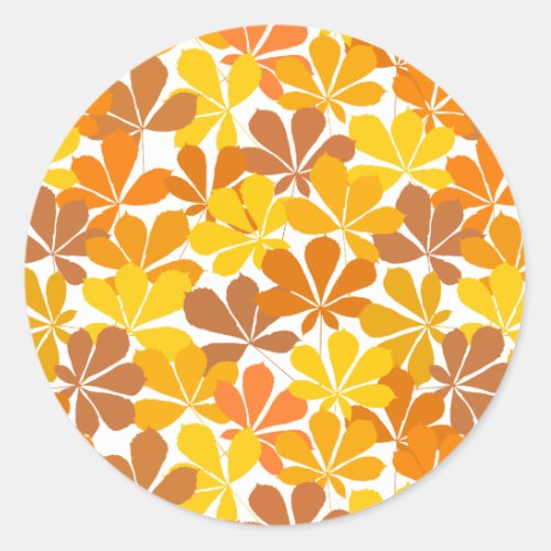 Chestnut tree autumn leaves classic round sticker