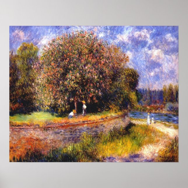 Chestnut Tree Blooming, by Pierre Auguste Renoir Poster (Front)
