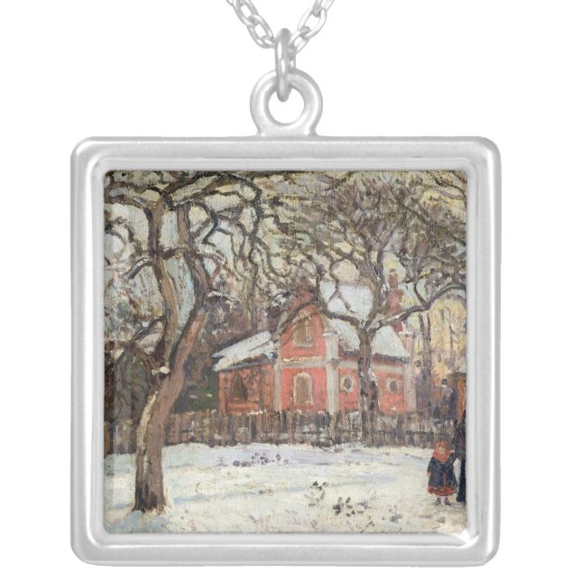 Chestnut Trees at Louveciennes, c.1871-2 Silver Plated Necklace (Front)