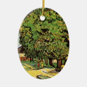 Chestnut Trees in Blossom by Vincent van Gogh Ceramic Ornament