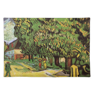 Chestnut Trees in Blossom by Vincent van Gogh Cloth Placemat