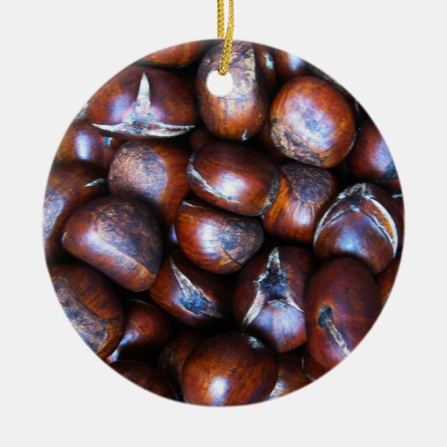 Chestnuts Ceramic Ornament (Front)
