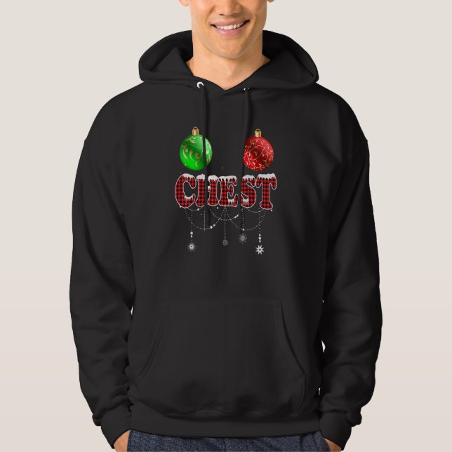 Chestnuts Christmas  Matching Couples Chest Hoodie (Front)